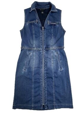 Y2K INC International Concepts Soft Stretch Denim Dress Front Zip to Close